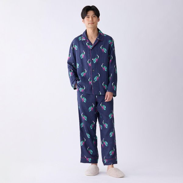 MARSHMALLOW GAUZE PEACOCK MENS PAJAMAS