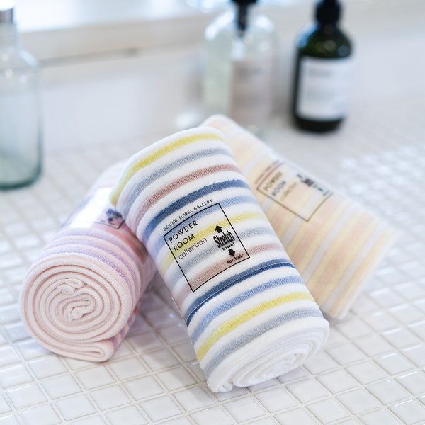STRETCH COLOR STRIPE HAIR TOWEL
