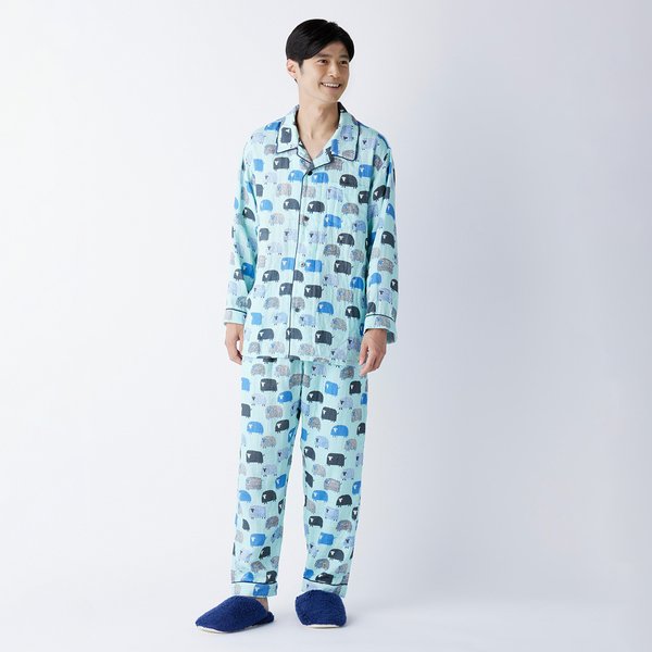 MARSHMALLOW GAUZE ANIMAL PRINT MENS PAJAMAS