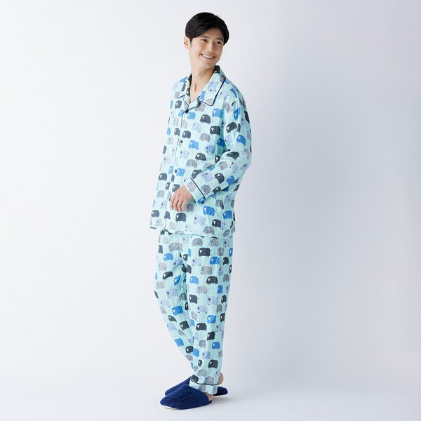 MARSHMALLOW GAUZE ANIMAL PRINT MENS PAJAMAS