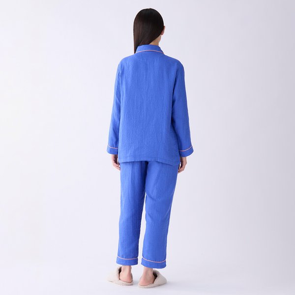 MARSHMALLOW GAUZE PIPING LADIES PAJAMAS