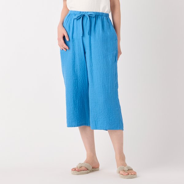 LADIES MARSHMALLOW GAUZE BASIC CROPPED PANTS